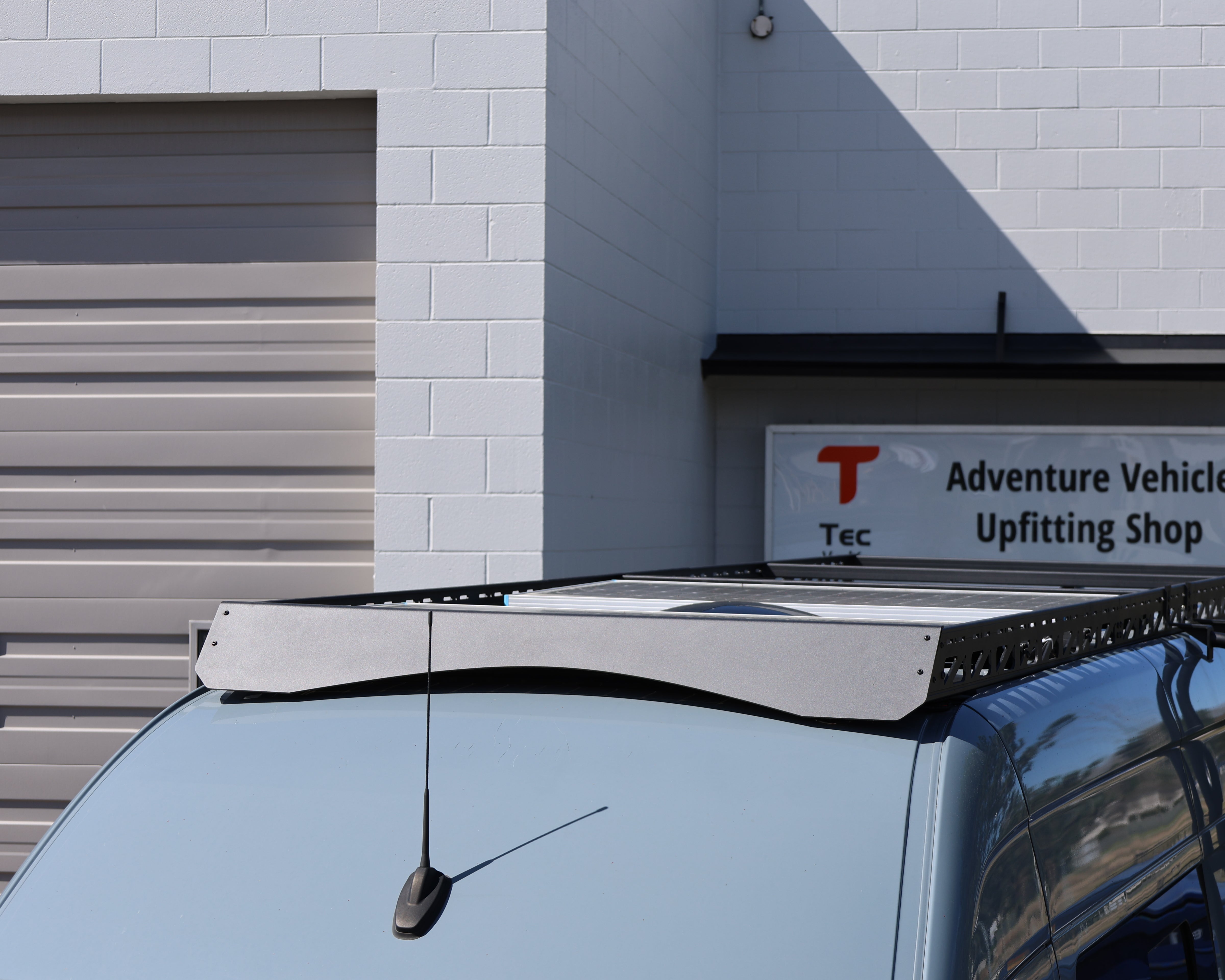 2007+ Mercedes Sprinter 144" High Roof Modular Roof Rack Fitted Elevated Front View