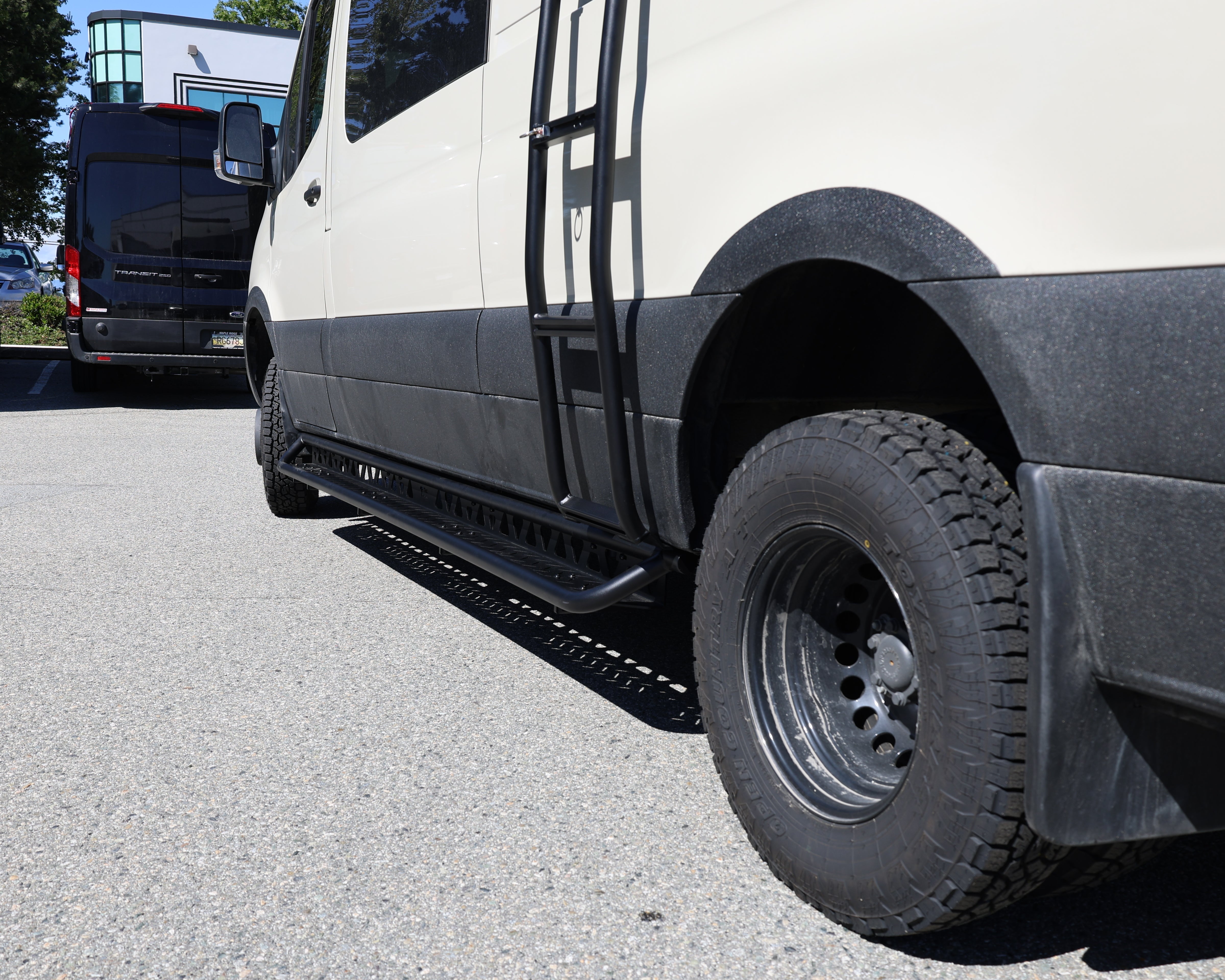 2007+ Mercedes Sprinter Full Length Drop Down Running Boards Fitted Side View