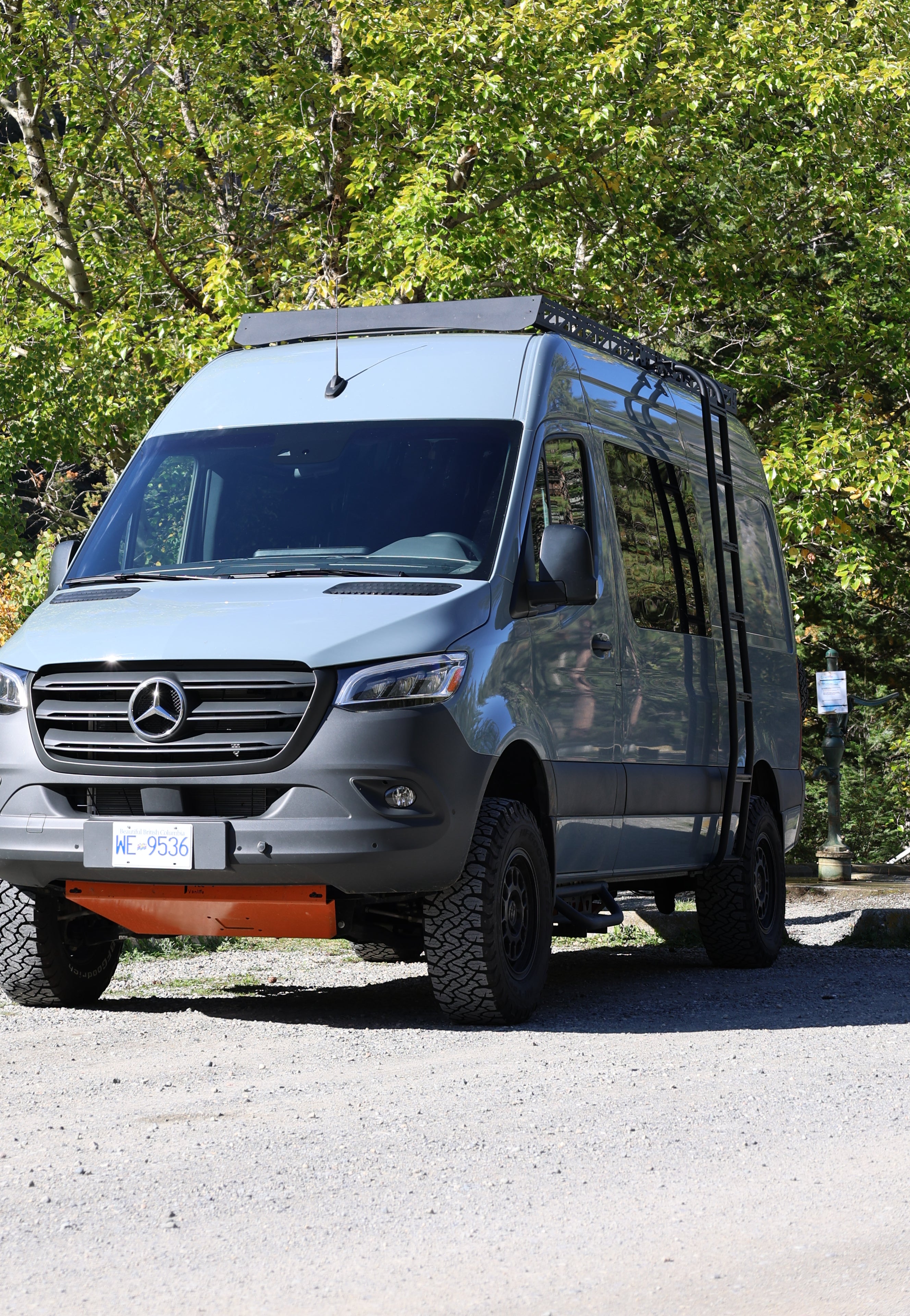 2007+ Mercedes Sprinter 144" High Roof Modular Roof Rack Fitted Front View