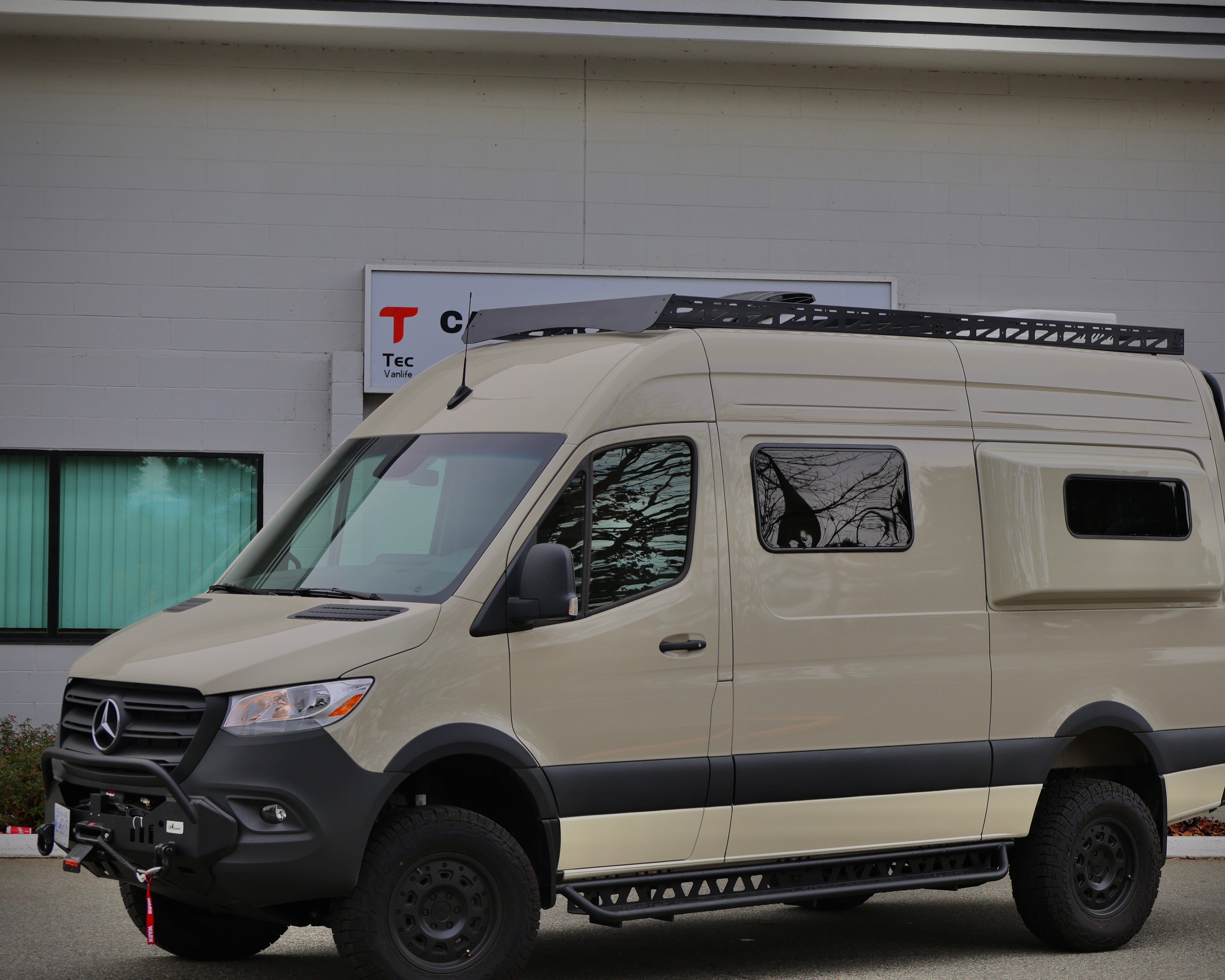 2007+ Mercedes Sprinter 144" High Roof Modular Roof Rack Fitted Side View
