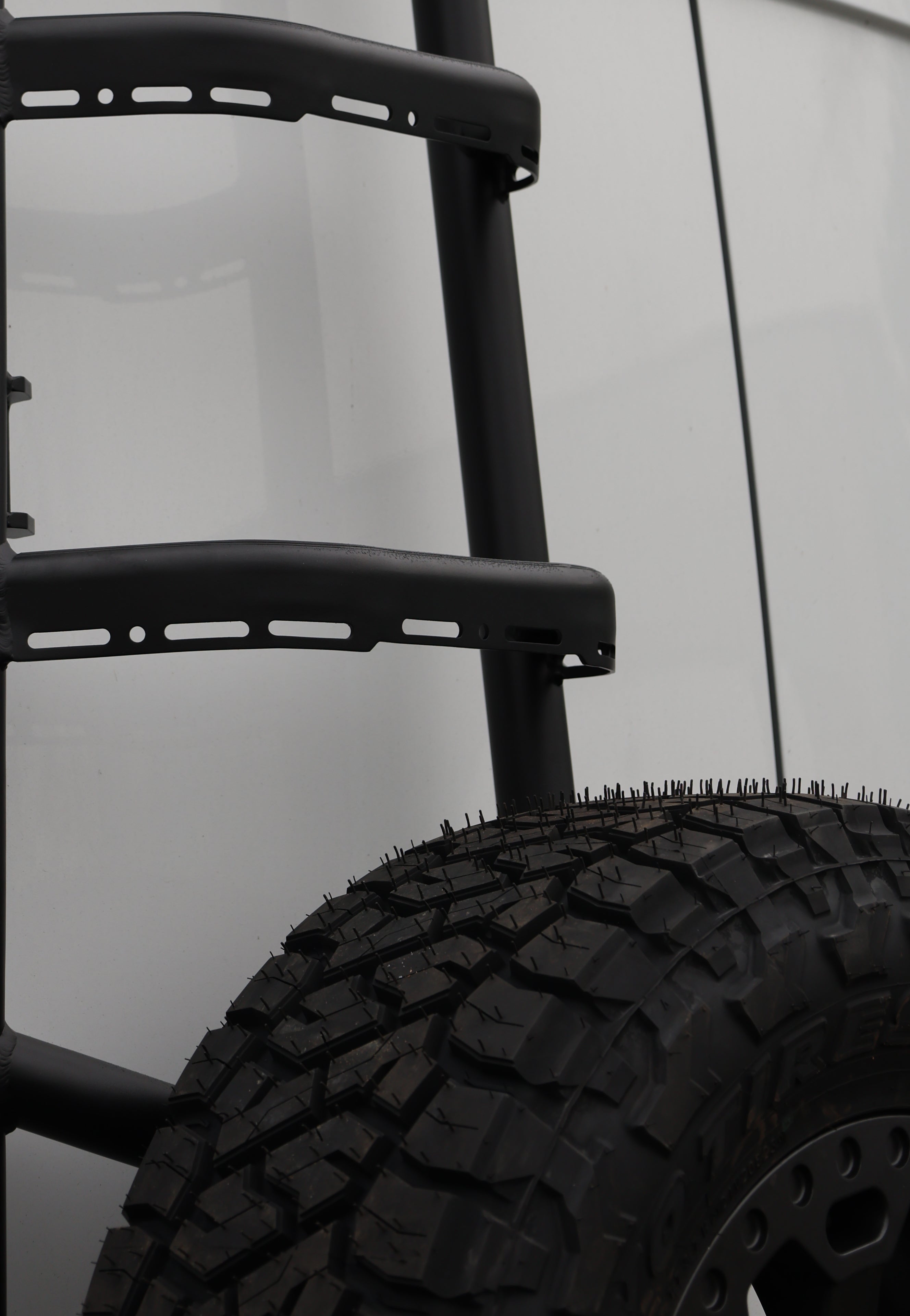 2019+ Mercedes Sprinter Two In One Ladder Tire Carrier System Fitted Ladder Focus View