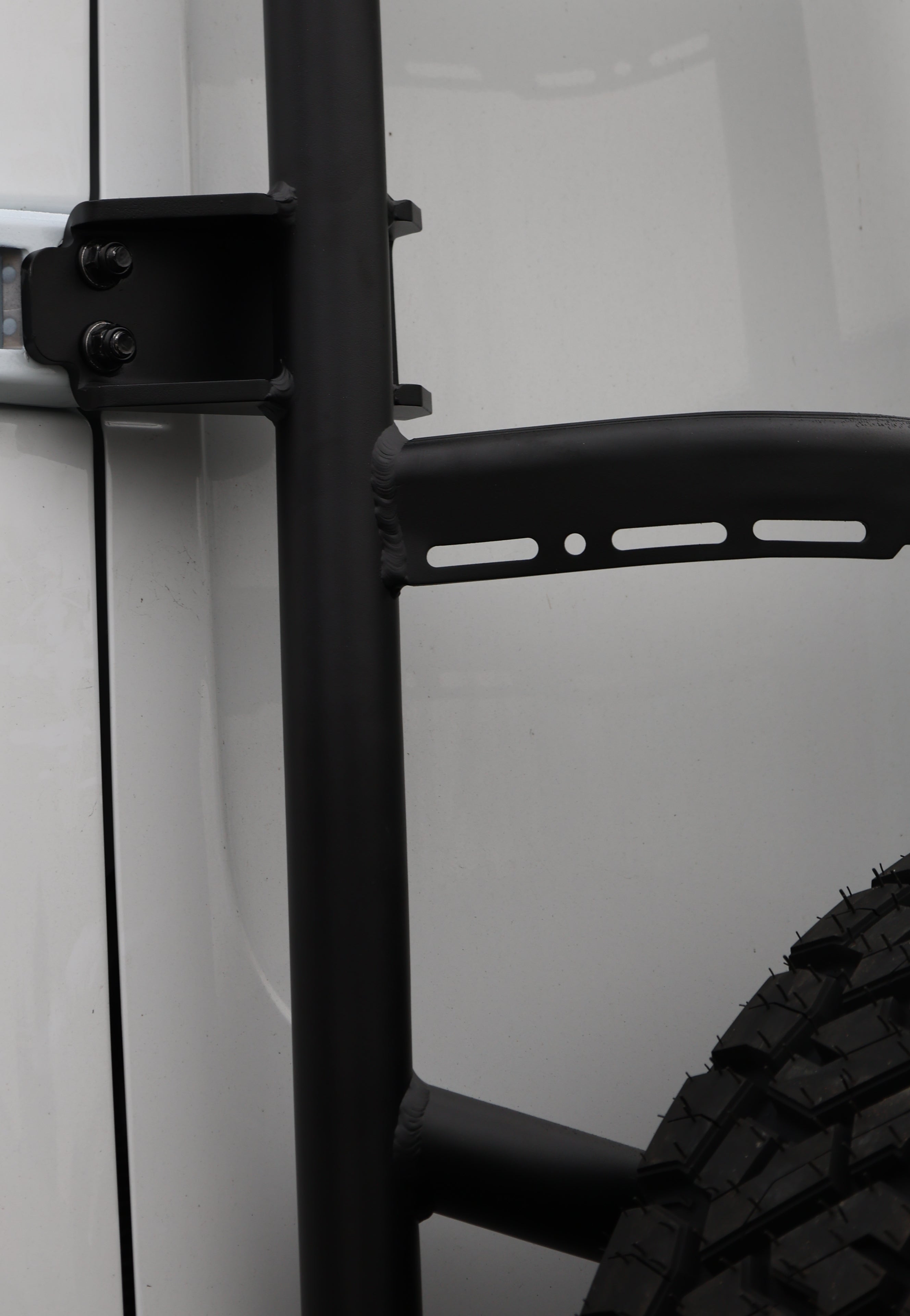 2019+ Mercedes Sprinter Two In One Ladder Tire Carrier System Fitted Hinge Focus View