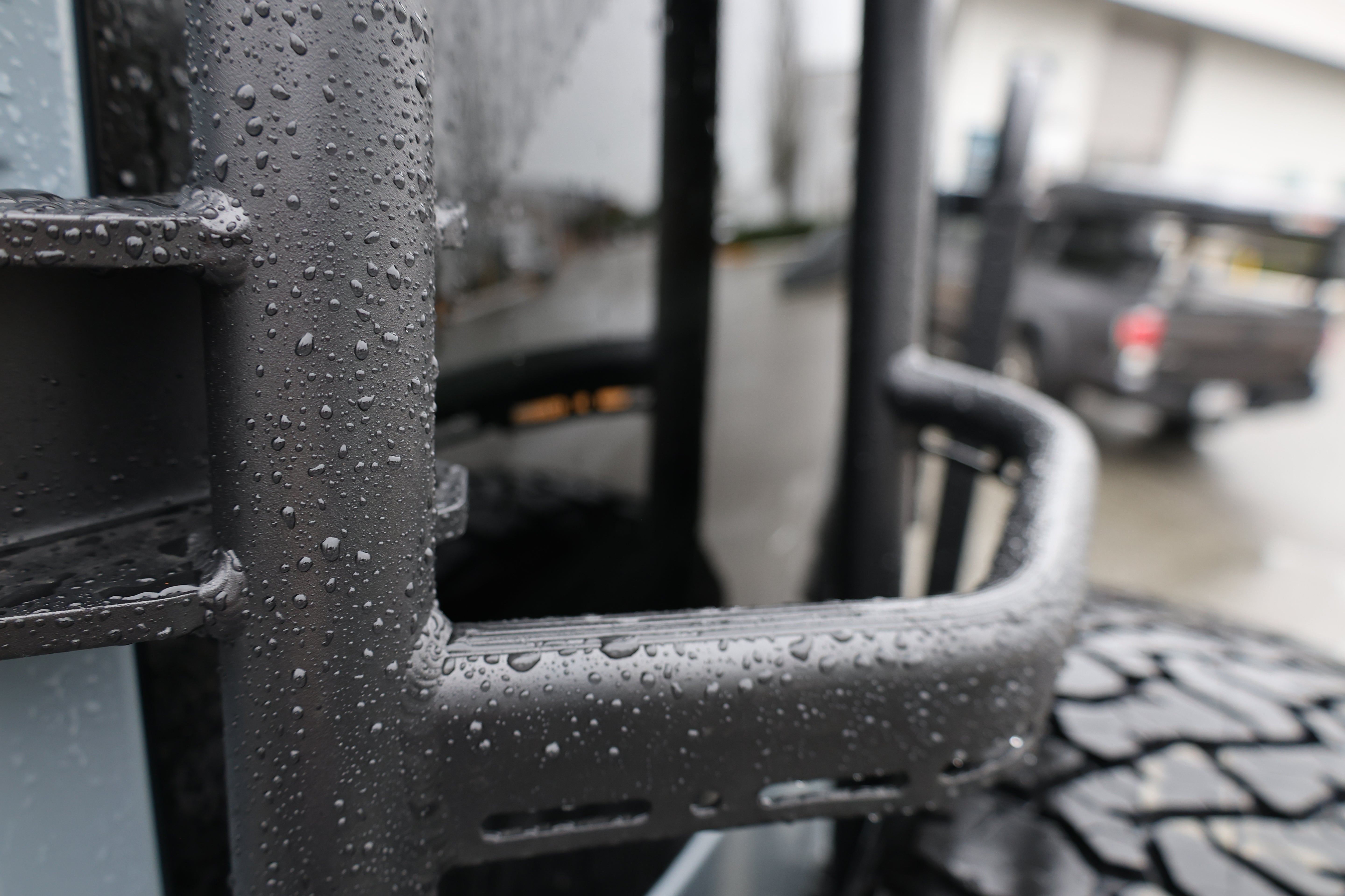 2019+ Mercedes Sprinter Two In One Ladder Tire Carrier System Fitted Ladder Focus View