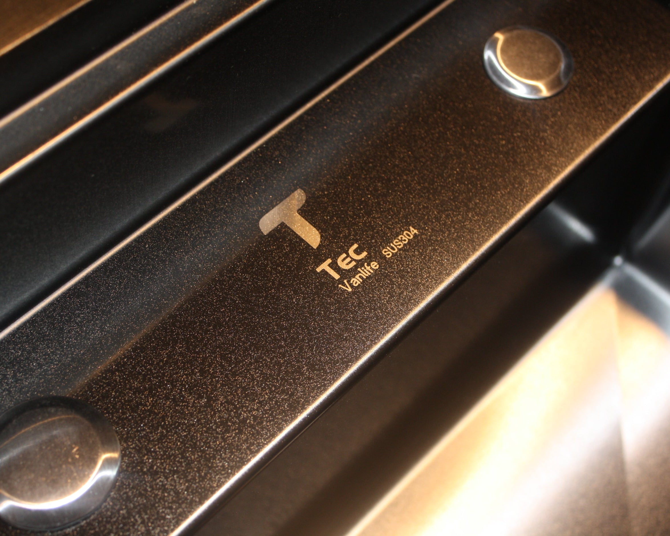 RV Camper Van Black Stainless Steel Sink