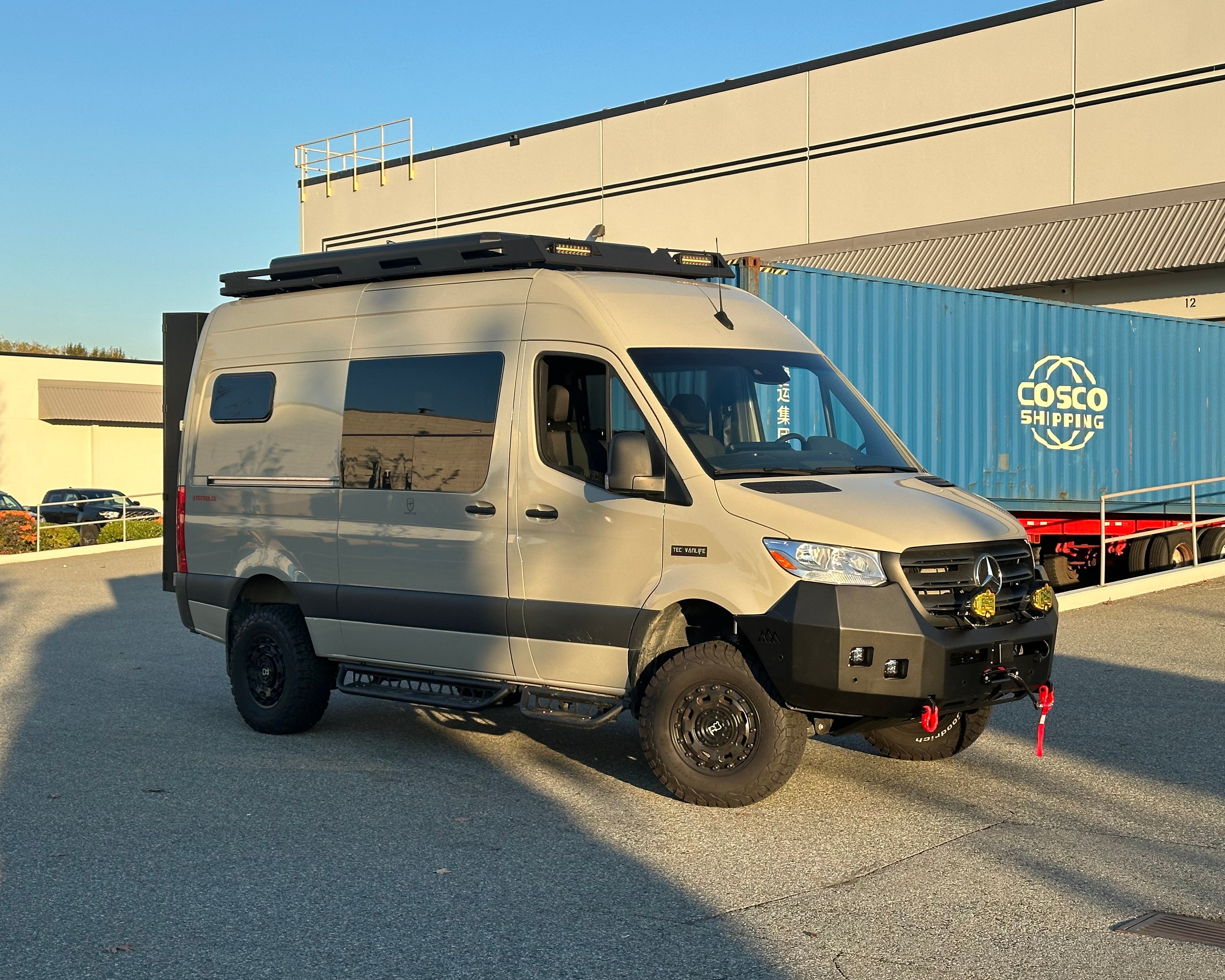 2007+ Mercedes Sprinter Modular Drop Down Running Boards Side View
