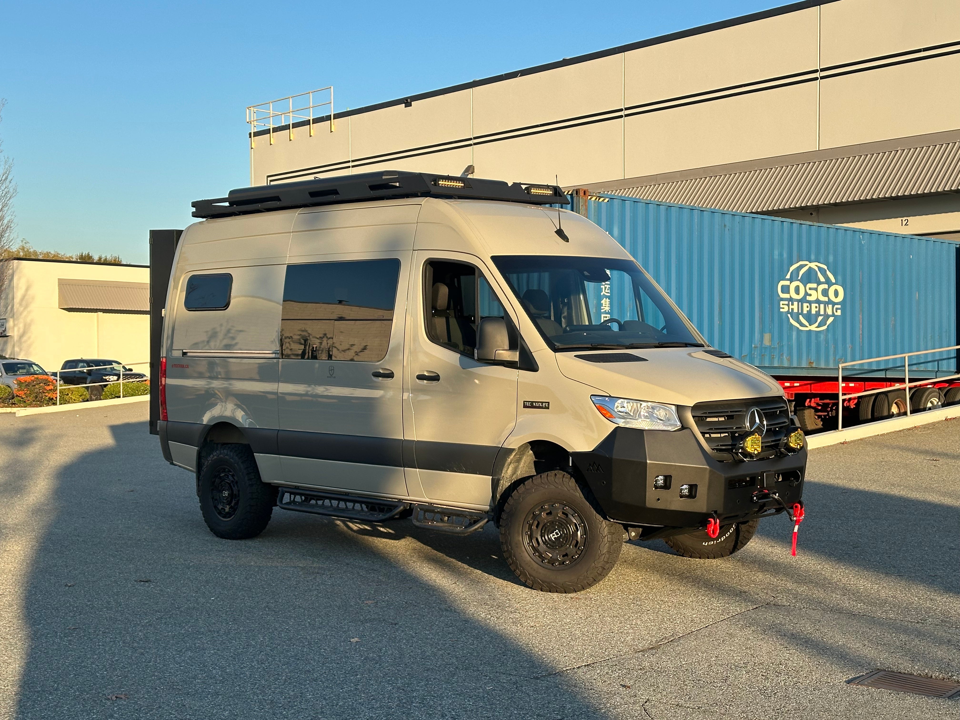2007+ Mercedes Sprinter Modular Drop Down Running Boards Side View