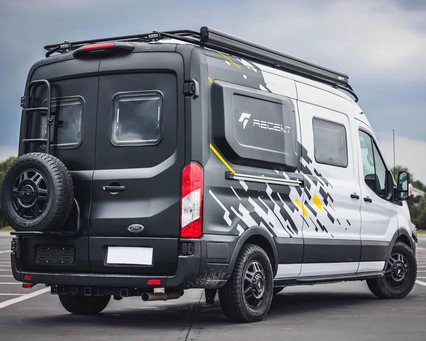 Ford Transit Rear Door Tire Ladder Carrier 180 Degree Door Hinge Fitted Shot