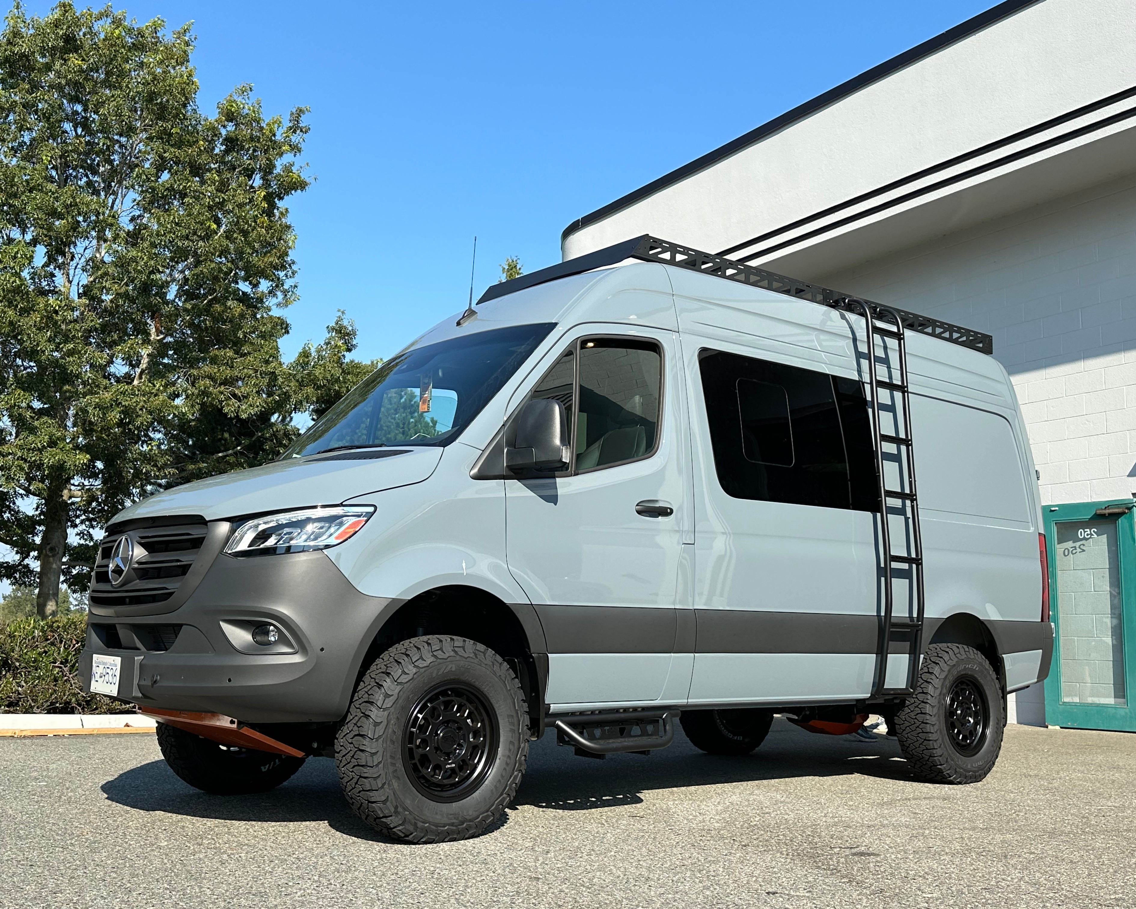 2007+ Mercedes Sprinter 144" High Roof Modular Roof Rack Fitted Side View