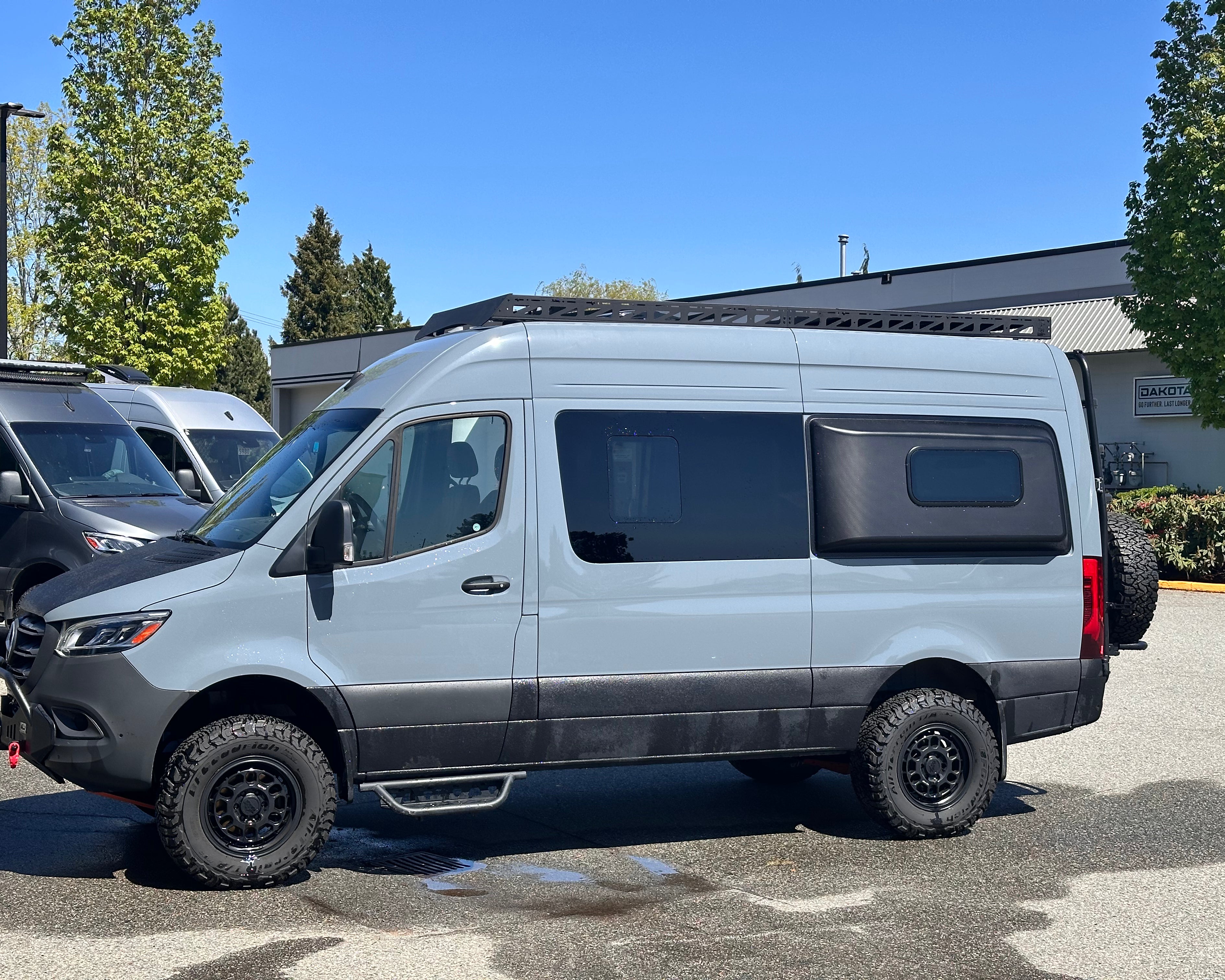 2007+ Mercedes Sprinter 144" High Roof Modular Roof Rack Fitted Side View