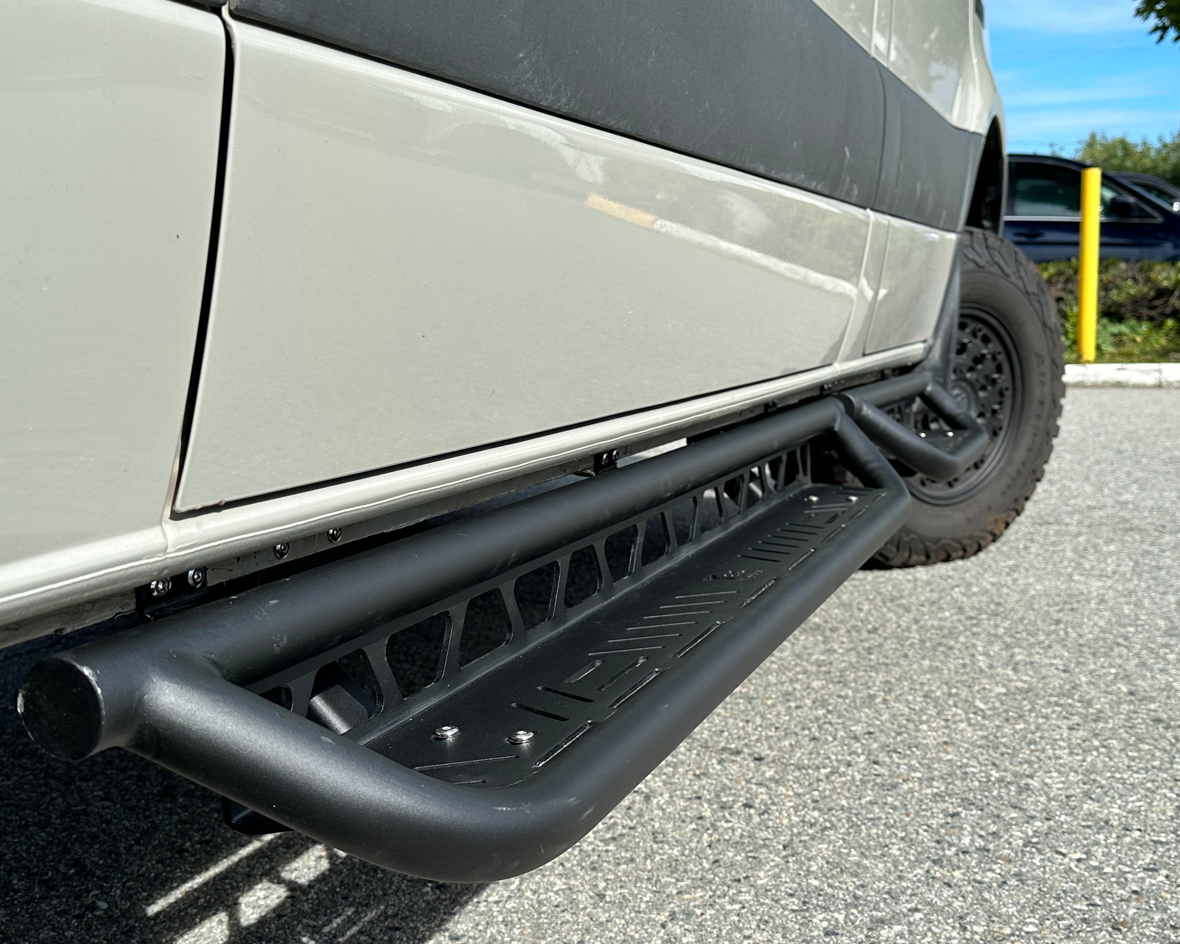 2007+ Mercedes Sprinter Modular Drop Down Running Boards Side View
