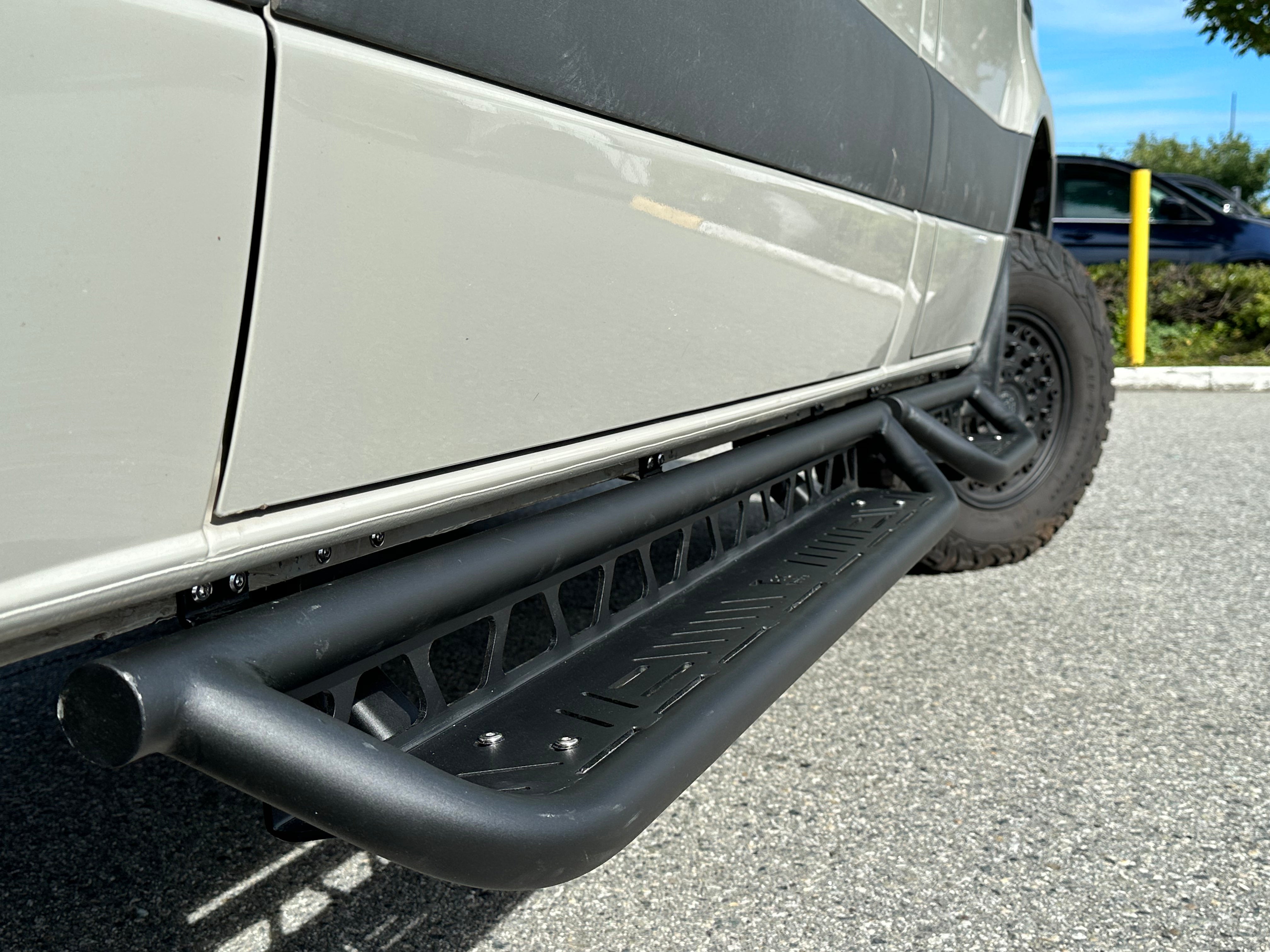 2007+ Mercedes Sprinter Modular Drop Down Running Boards Side View