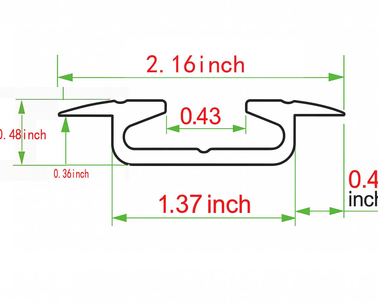 Flanged / recessed aluminum L-track dimensions
