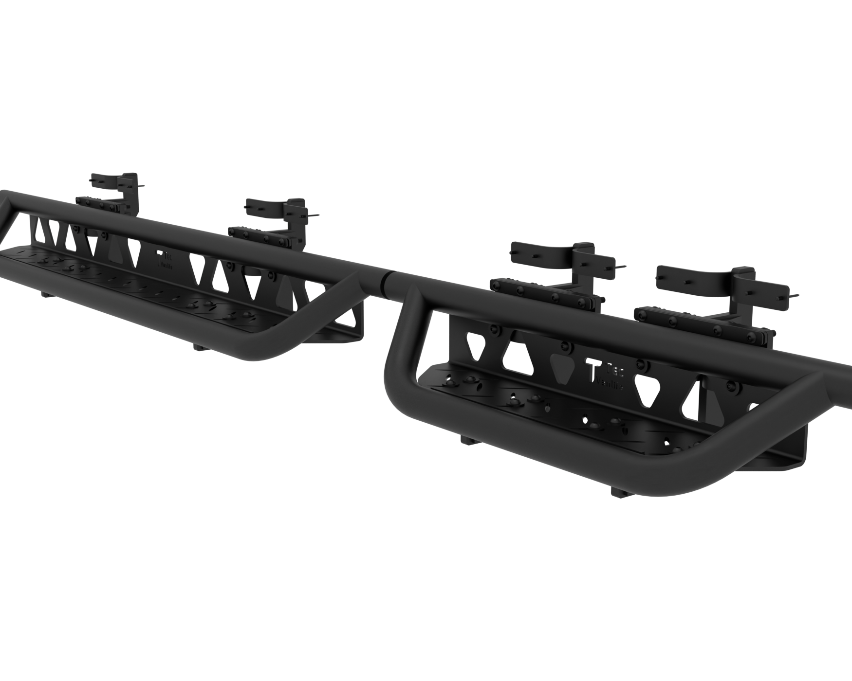 2007+ Mercedes Sprinter Modular Drop Down Running Boards Rendered Angled View