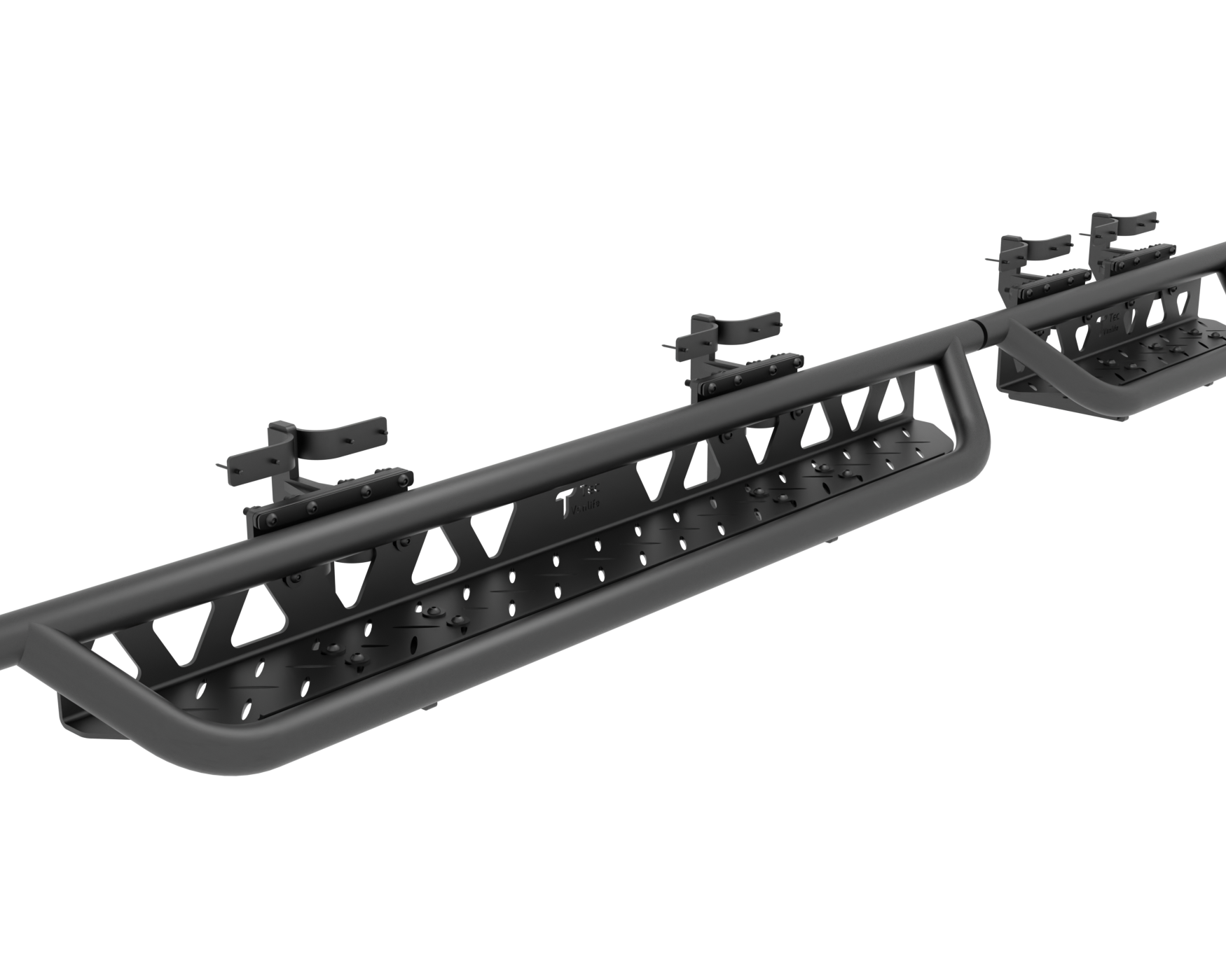 2007+ Mercedes Sprinter Modular Drop Down Running Boards Rendered Angled View