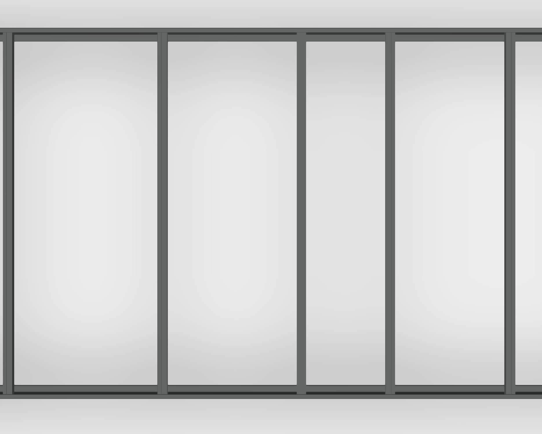 2015+ Ford Transit 148 High Roof Modular Roof Rack Rendered Top Down View