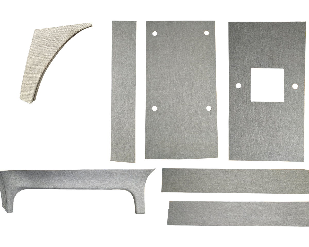 Five ceiling panels and two upper arch trim pieces included in the kit