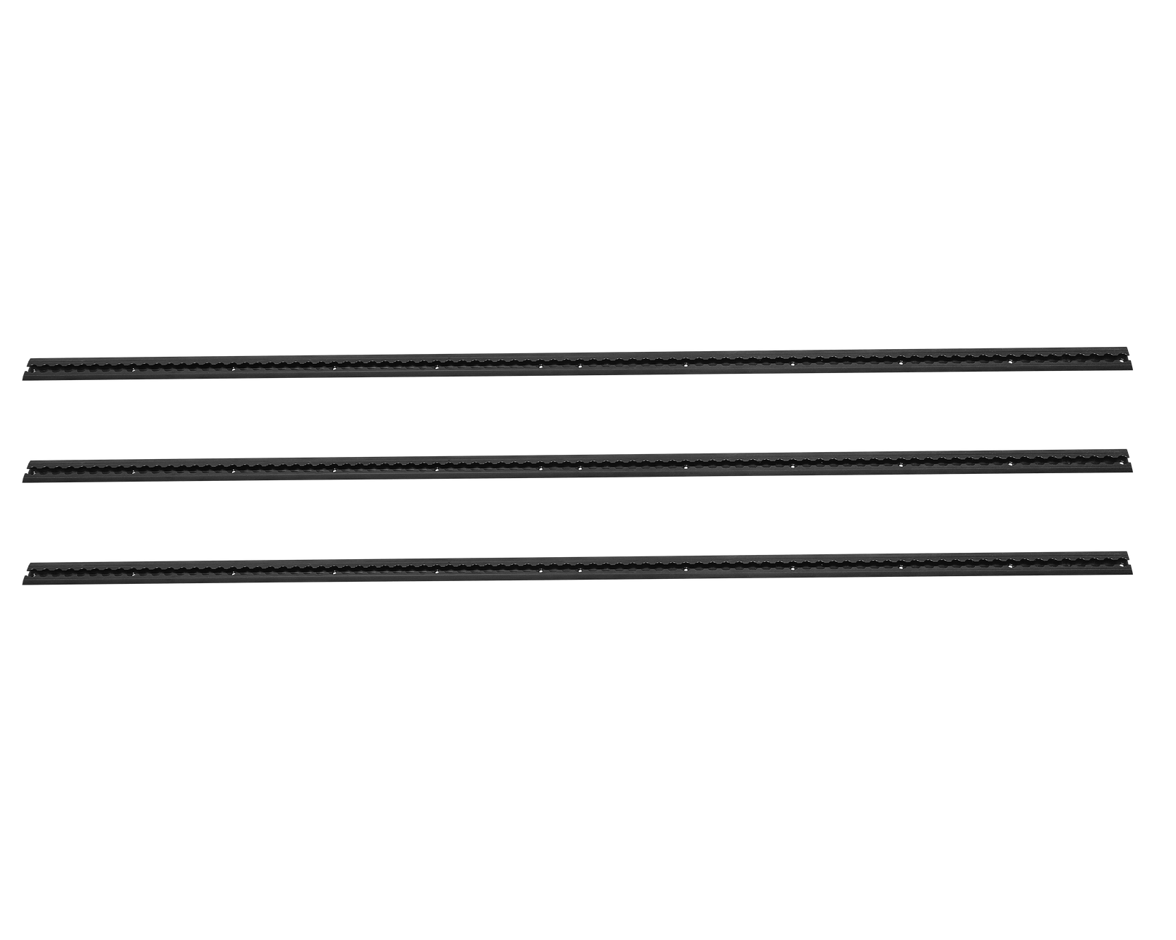 3x Flanged Anodized Black L track