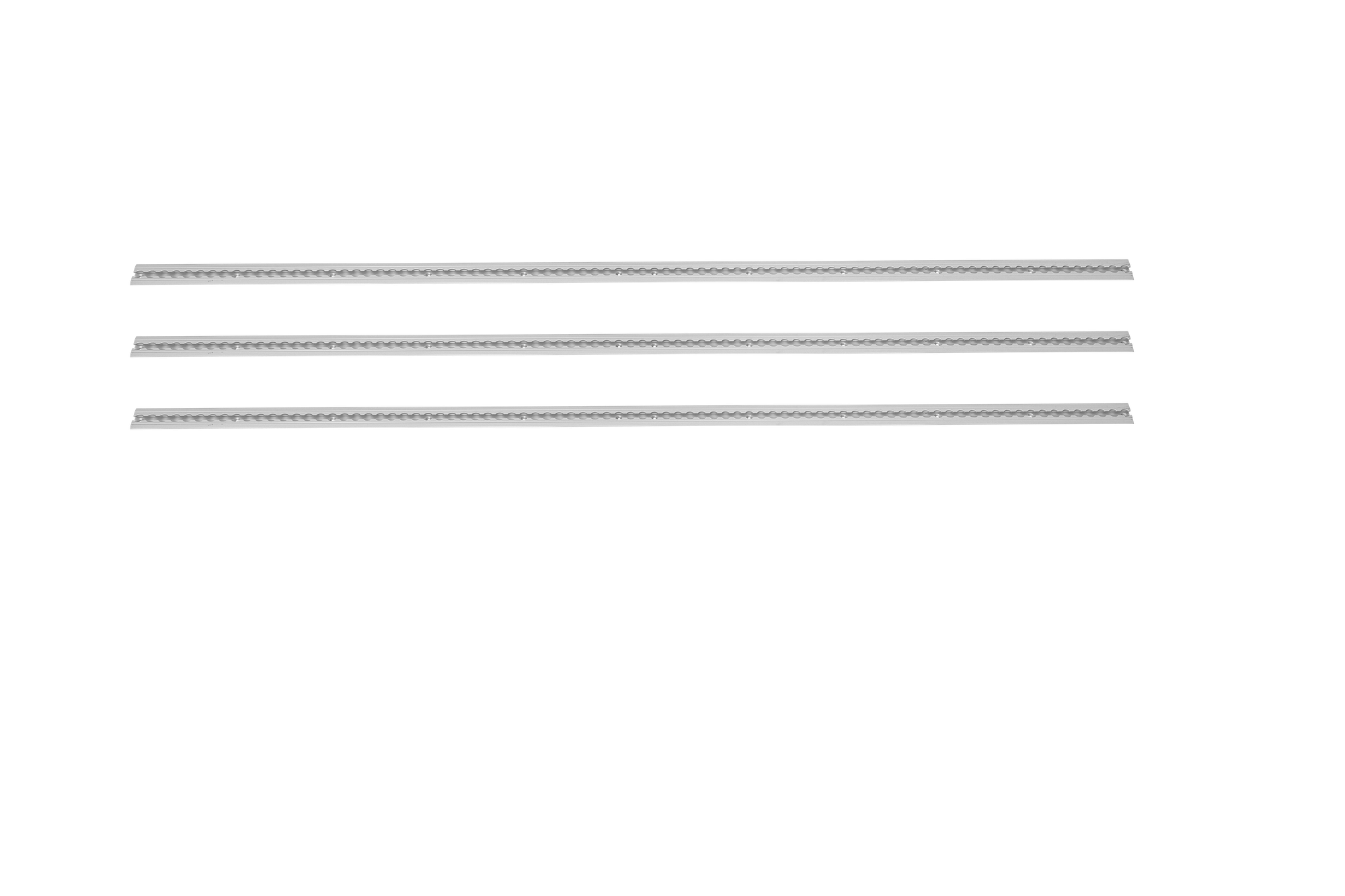 3x Flanged Satin Silver L track