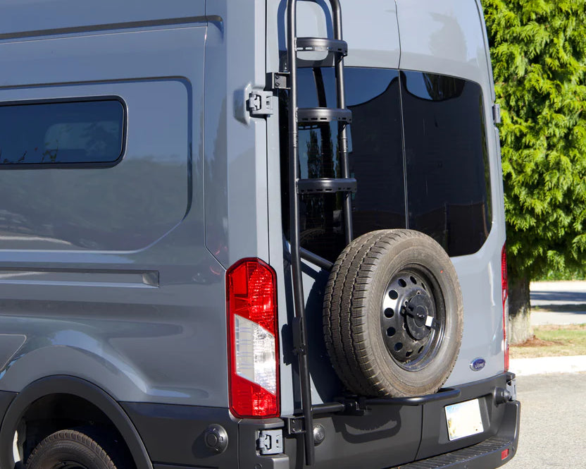 Ford Transit Rear Door Tire Ladder Carrier Side Shot
