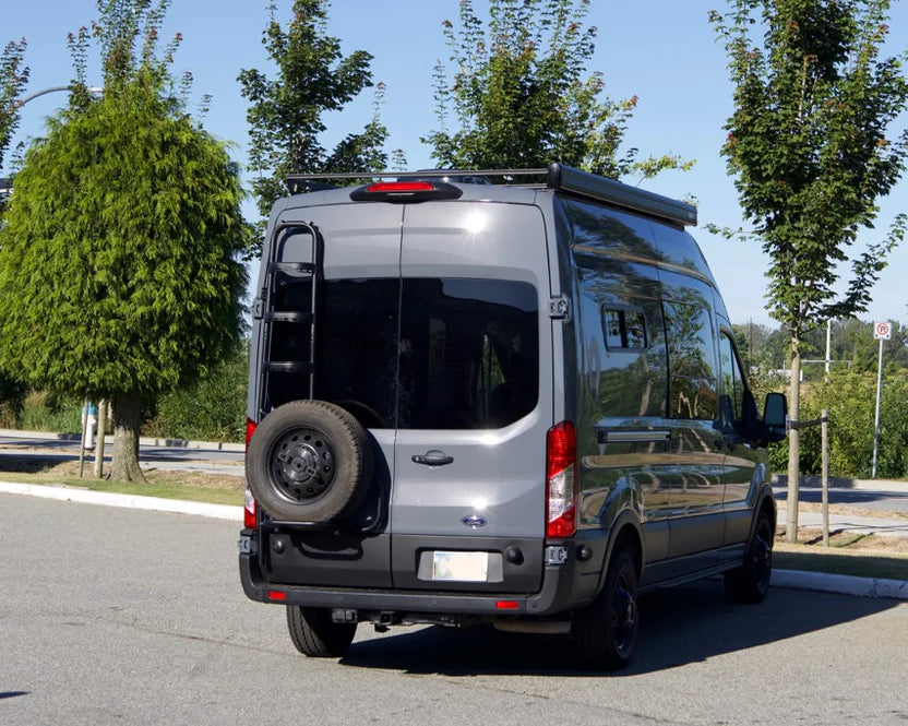 2015+ Ford Transit Rear Door Tire Ladder Carrier 270 Degree Door Hinge Fitted Shot