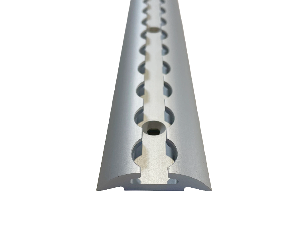 Aluminum L-track for mounting heavy objects.