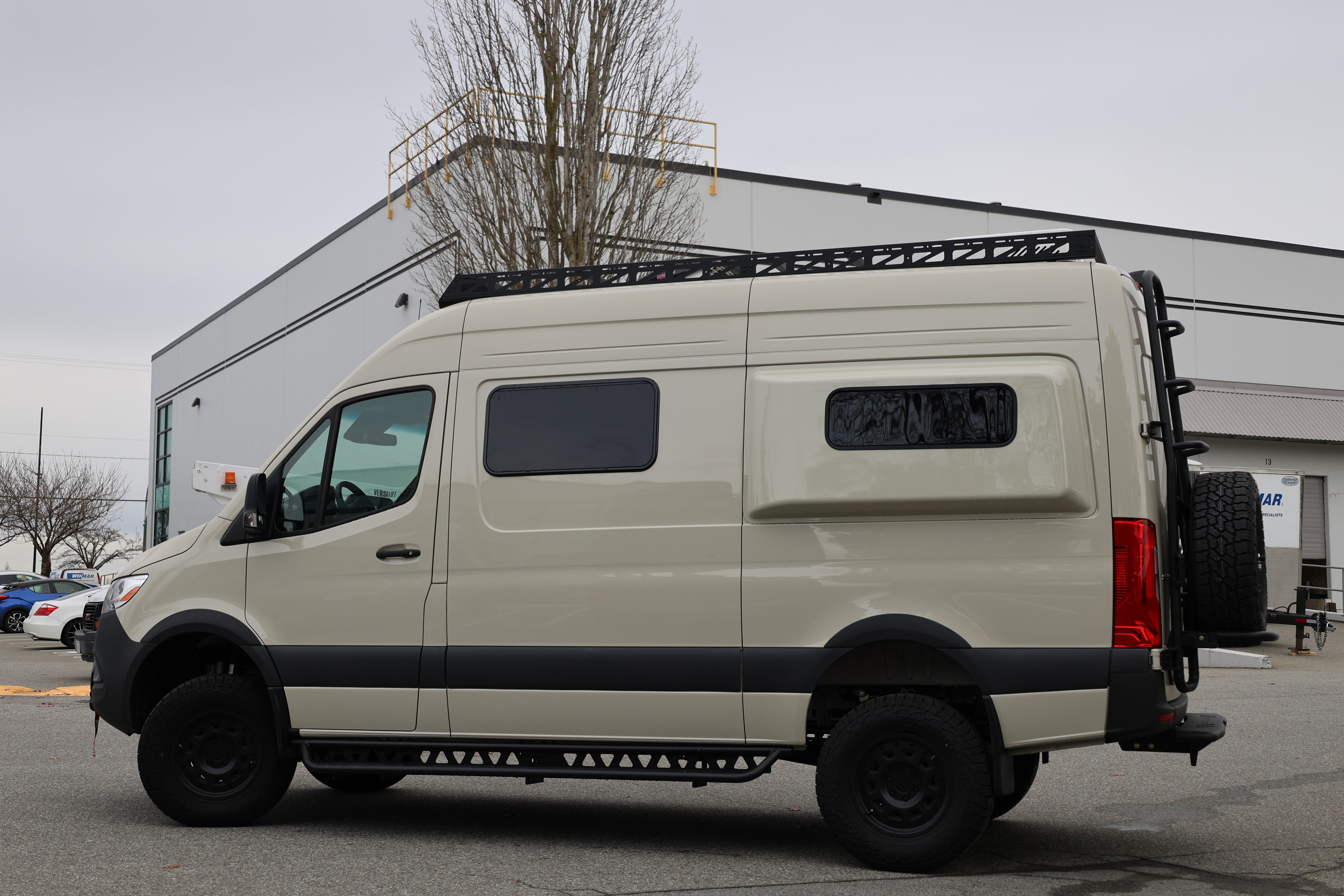 2007+ Mercedes Sprinter 144" High Roof Modular Roof Rack Fitted Side View