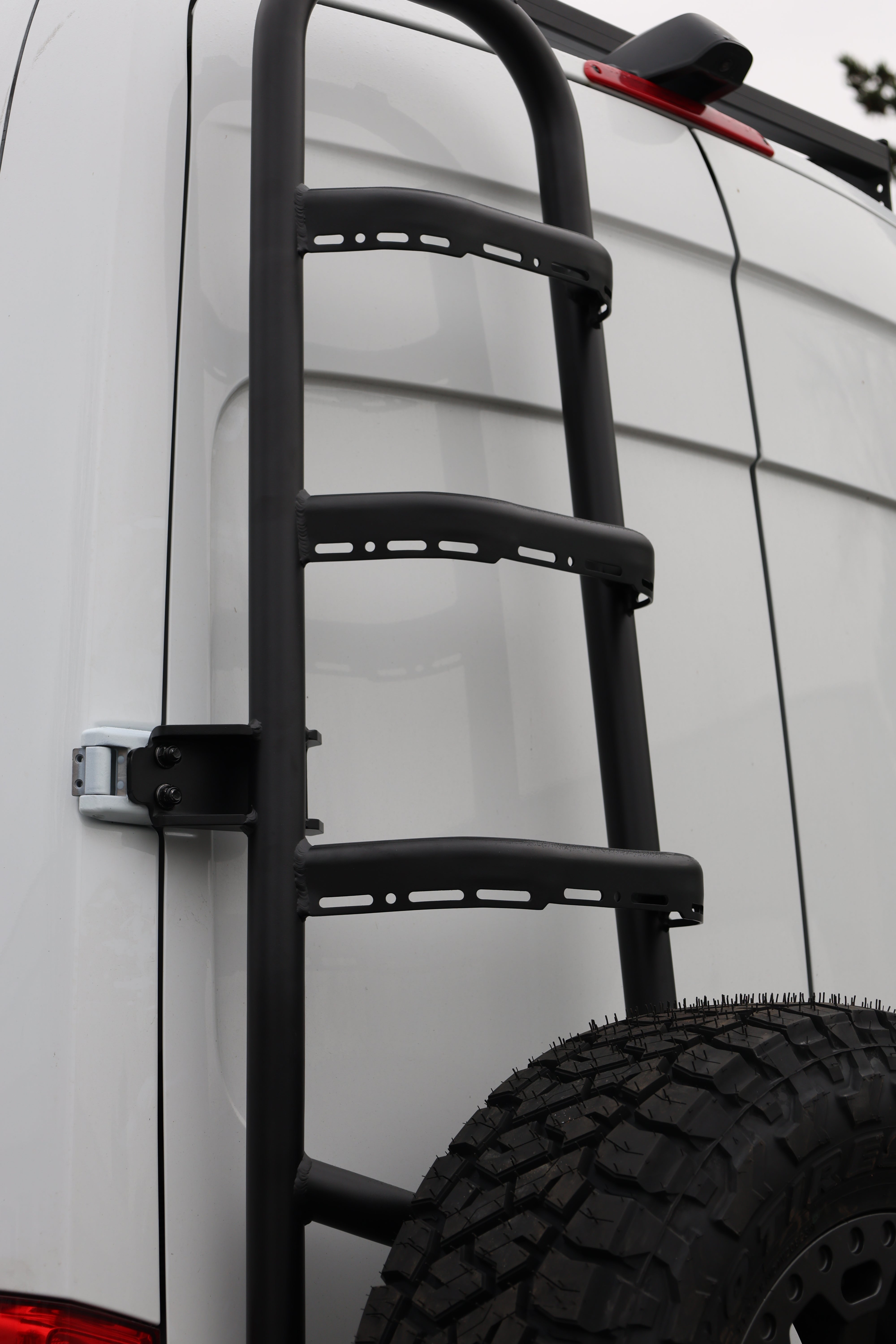 2019+ Mercedes Sprinter Two In One Ladder Tire Carrier System Fitted Ladder Focus View