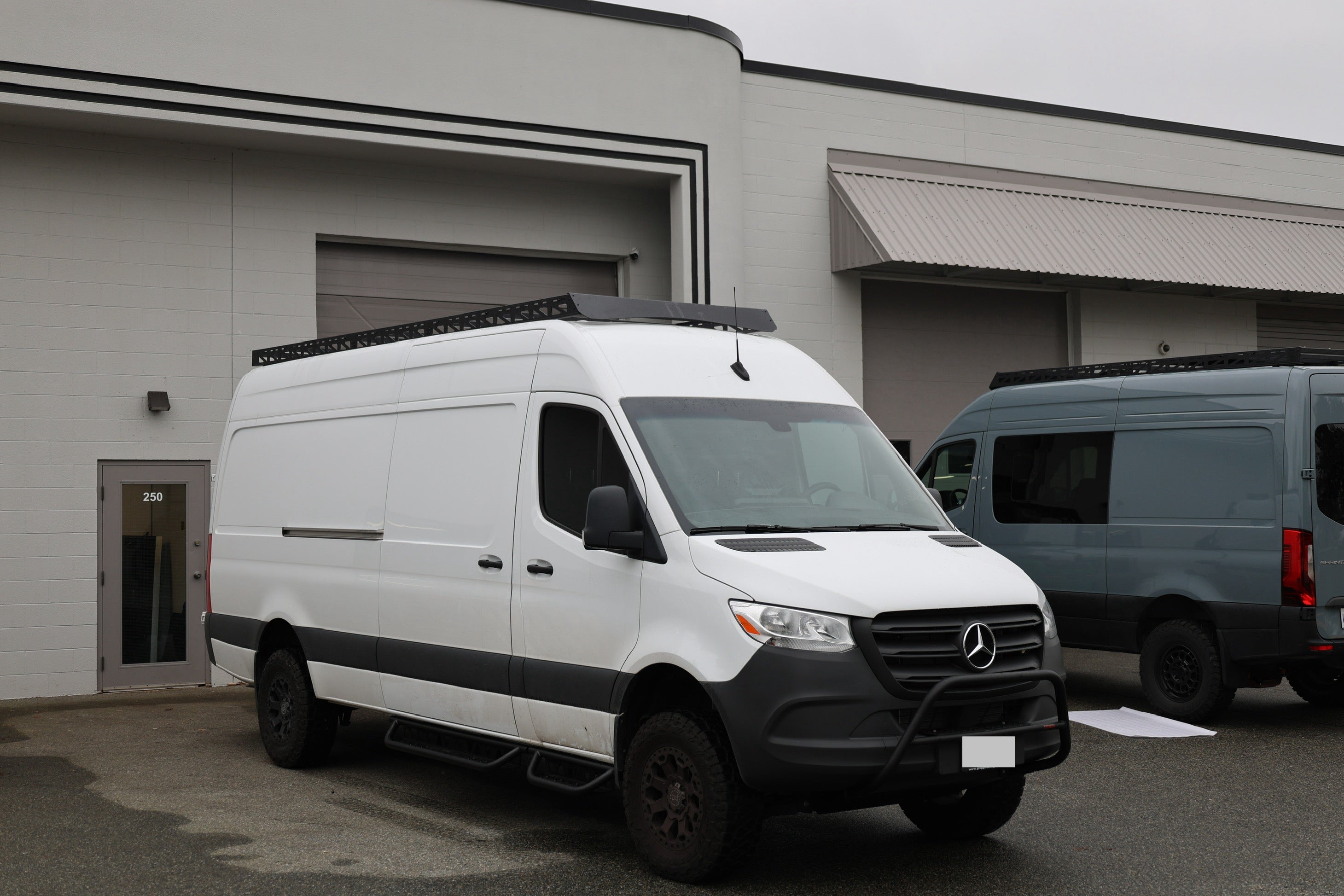 2007+ Mercedes Sprinter 170" High Roof Modular Roof Rack Fitted Front Side View