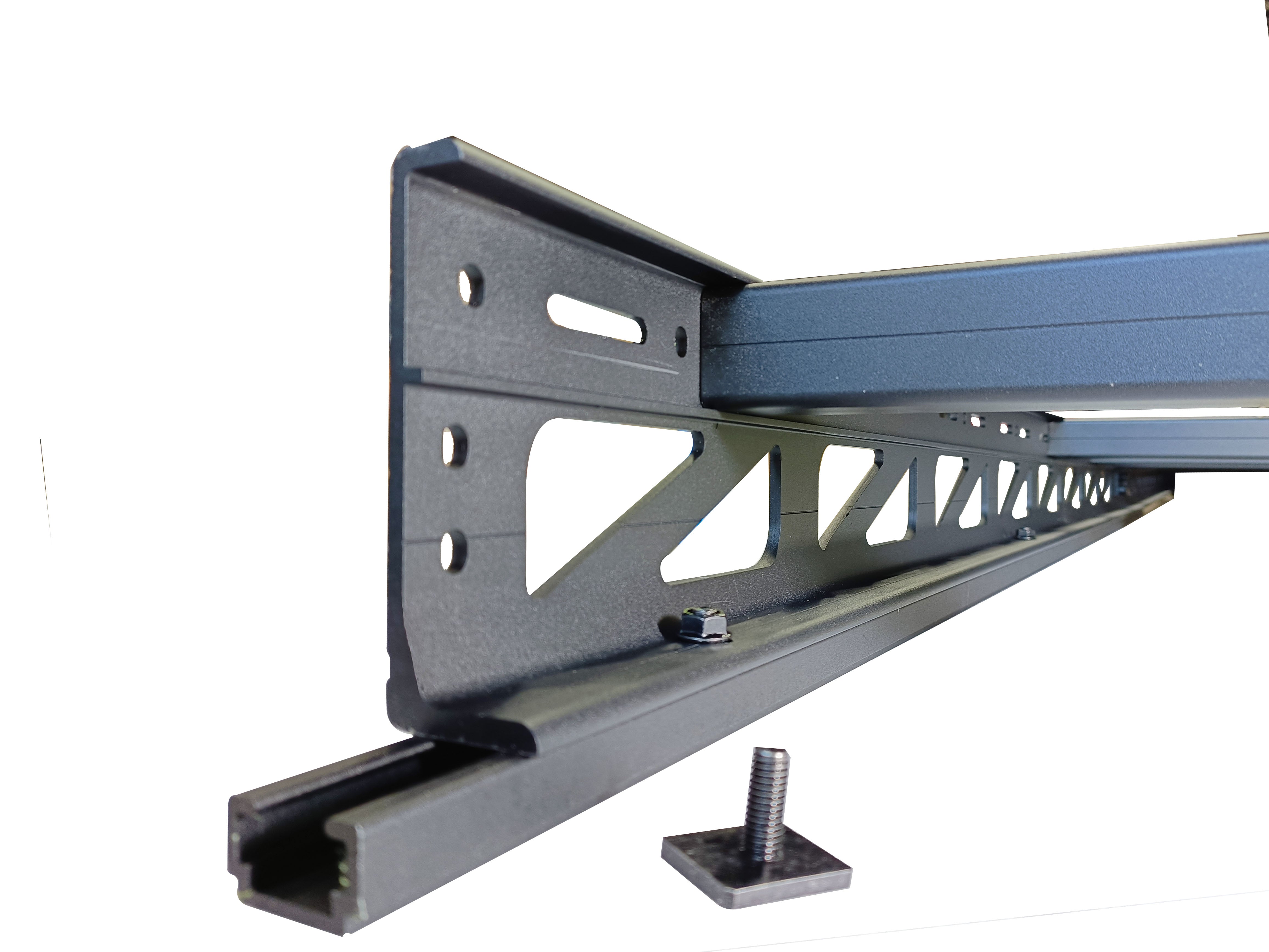 2015+ Ford Transit 148 High Roof Modular Roof Rack Studio Joint Focus View