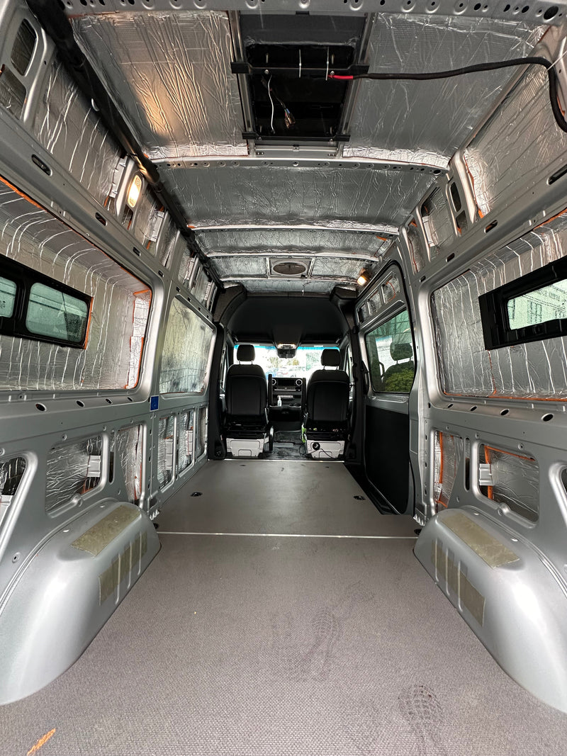Duck Liner on Sprinter walls and wheel wells