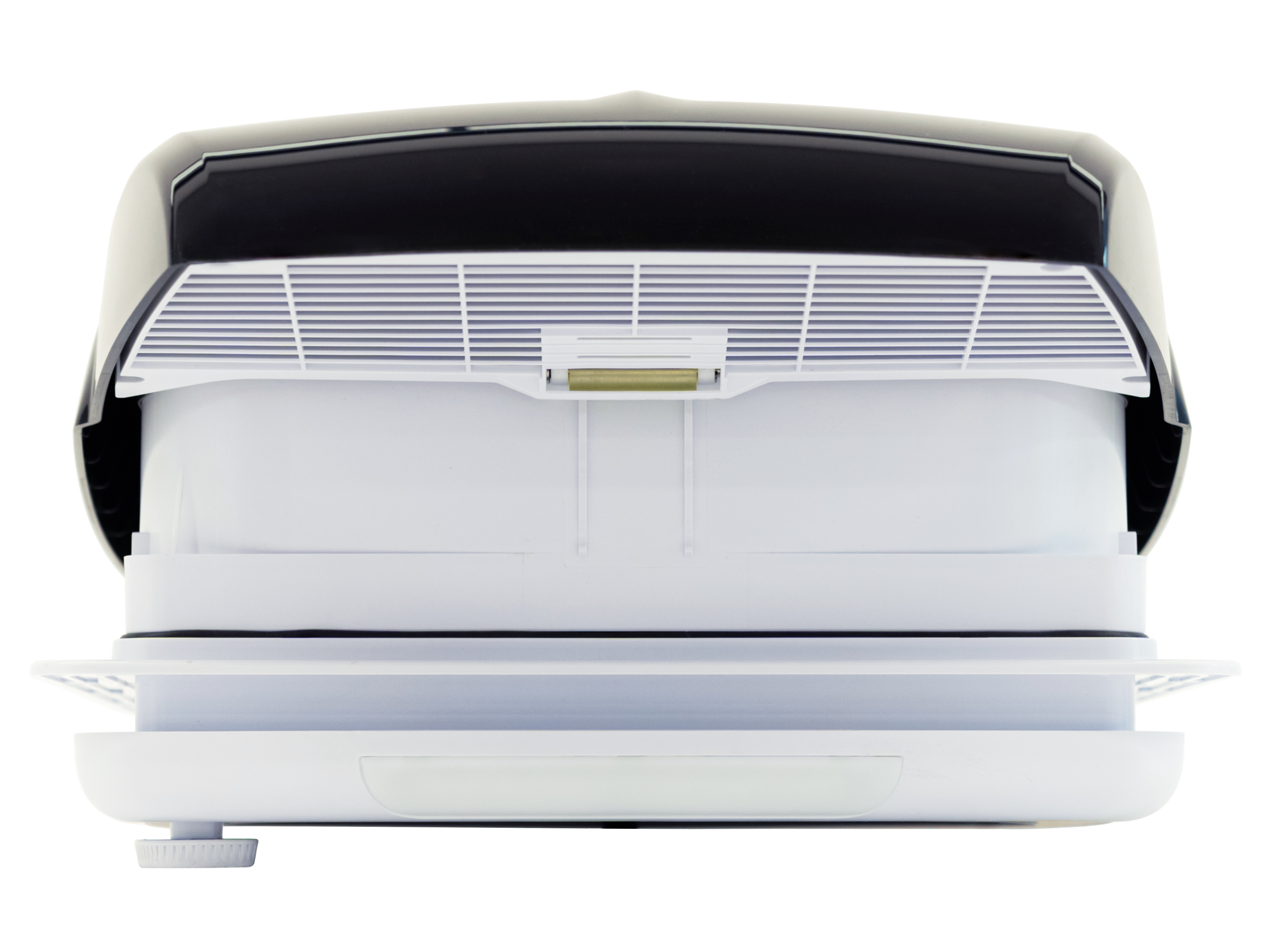 14" x 14" brushless DC roof fan with remote control.