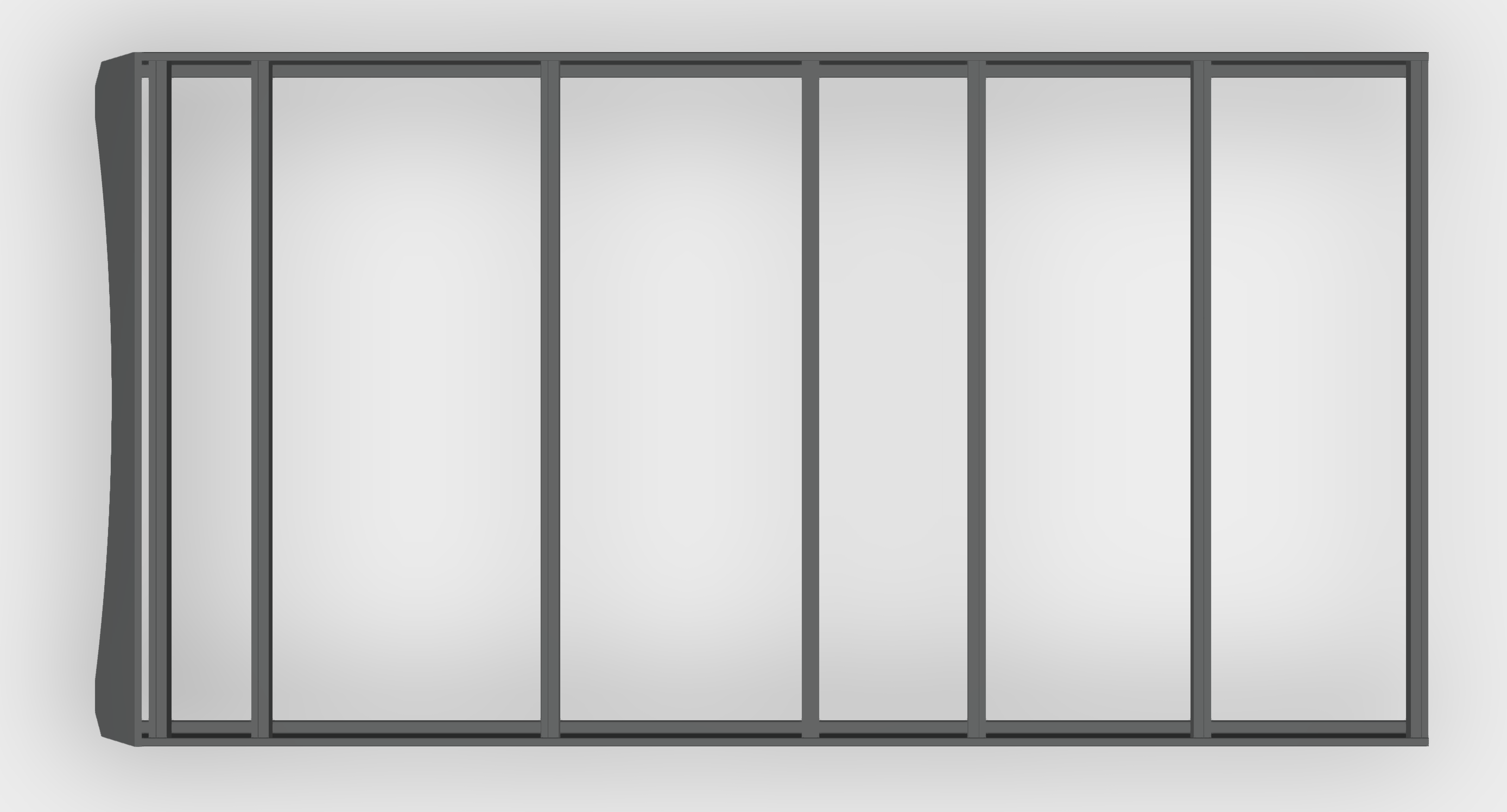 2015+ Ford Transit 148 High Roof Modular Roof Rack Rendered Top Down View