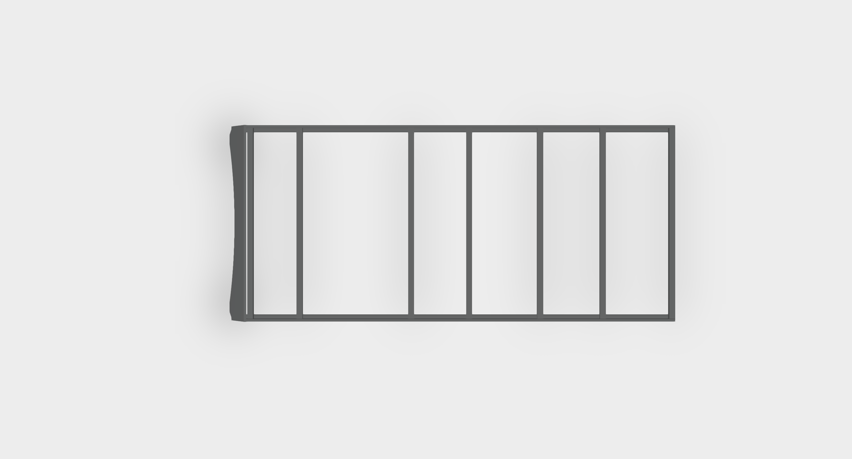 2007+ Mercedes Sprinter 144" High Roof Modular Roof Rack Rendered Top Down View 