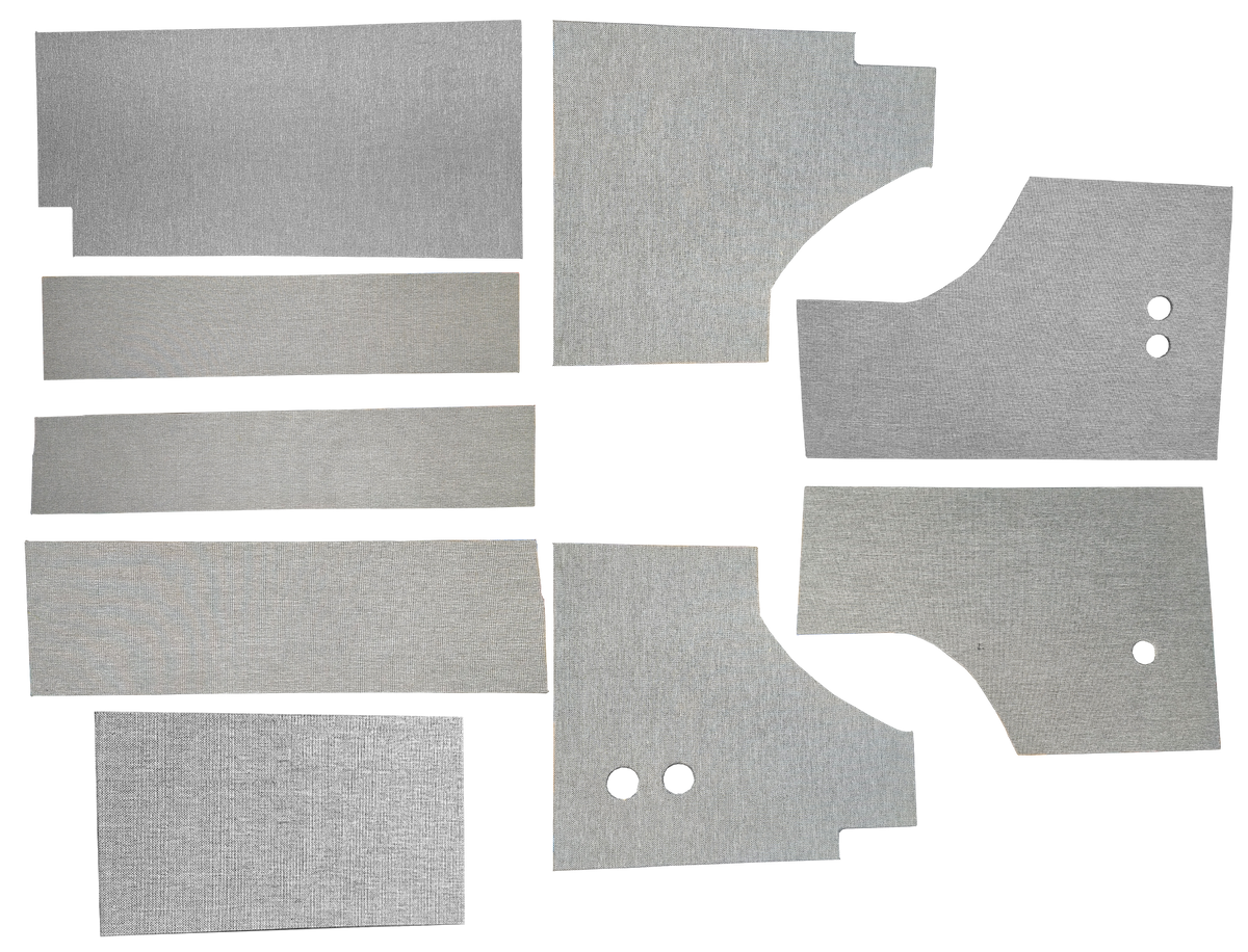 Nine pre-wrapped wall panels included in the Sprinter interior conversion kit